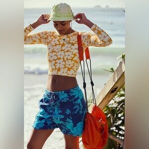 Free People Movement Sprint to the Finish Printed Sweat Shorts